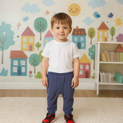 MINI KLUB Track Pant For Baby Boys(Yellow, Blue, Pack of 2)