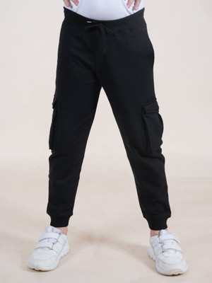 KiddoPanti Track Pant For Boys(Black, Pack of 1)