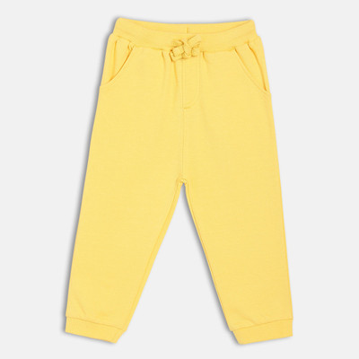 MINI KLUB Track Pant For Baby Boys(Yellow, Pack of 1)