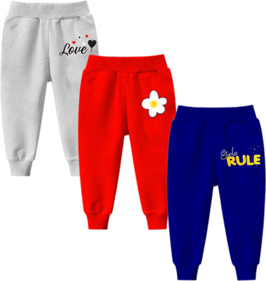 Tamanashorts Track Pant For Baby Boys & Baby Girls(Black, Red, Pack of 3)