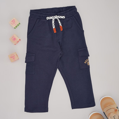 Pantaloons Baby Track Pant For Baby Boys(Dark Blue, Pack of 1)