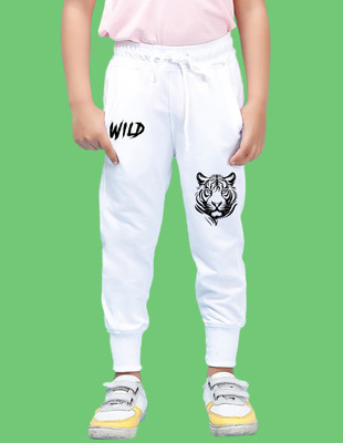 Nusyl Track Pant For Boys(White, Pack of 1)