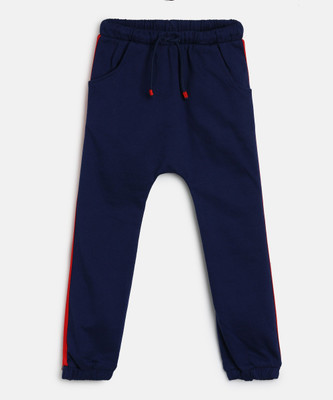 MINI KLUB Track Pant For Boys(Blue, Pack of 1)