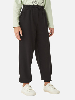 JUNIORS by Babyshop Track Pant For Girls(Black, Pack of 1)