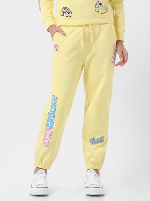 VERO MODA Track Pant For Girls(Yellow, Pack of 1)