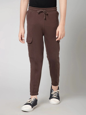 Alan Jones Track Pant For Boys(Brown, Pack of 1)
