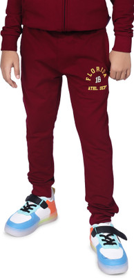 CRAZYPENGUIN ELITE Track Pant For Boys(Maroon, Pack of 1)