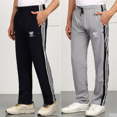 mank D Striped Men Black, Grey Track Pants