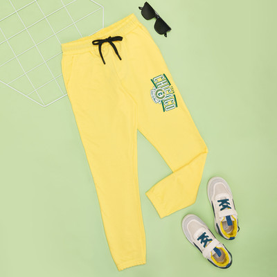 Pantaloons Junior Track Pant For Boys(Yellow, Pack of 1)