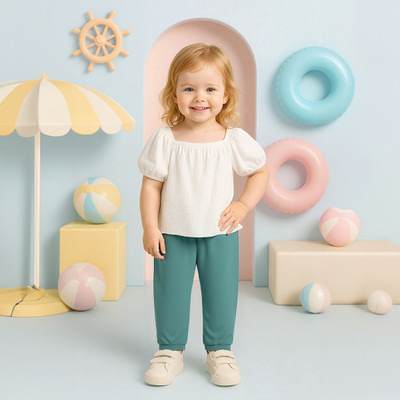 MINI KLUB Track Pant For Baby Girls(Green, Pack of 1)