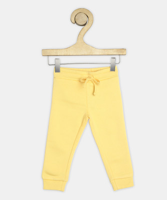 United Colors of Benetton Track Pant For Girls(Yellow, Pack of 1)