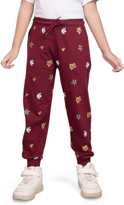 Little Funky Track Pant For Girls(Maroon, Pack of 1)