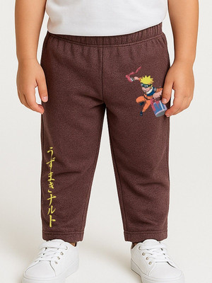 YK X Minute Mirth Track Pant For Boys(Brown, Pack of 1)