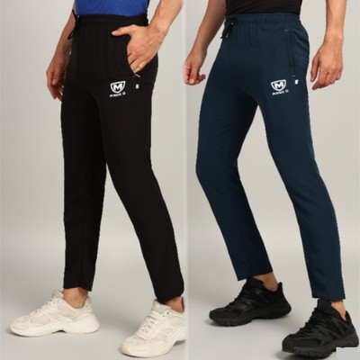 mank D Solid Men Black, Blue Track Pants