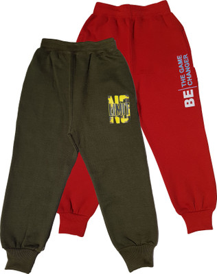 Star Lath Track Pant For Boys & Girls(Red, Pack of 2)