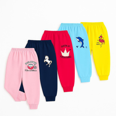 King Born Track Pant For Baby Girls(Multicolor, Pack of 5)