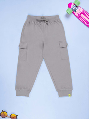 KiddoPanti Track Pant For Boys(Grey, Pack of 1)