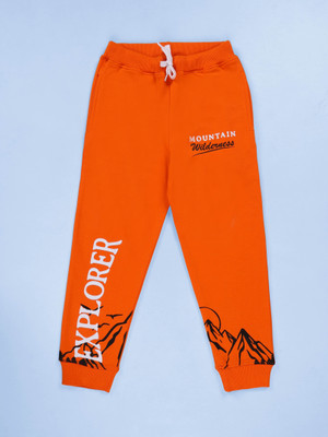 KiddoPanti Track Pant For Boys(Orange, Pack of 1)