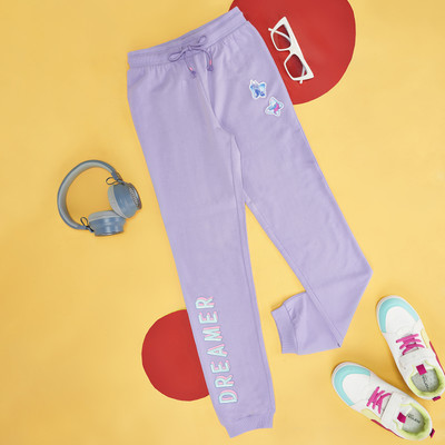 Pantaloons Junior Track Pant For Girls(Purple, Pack of 1)