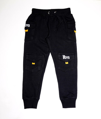 BLUEBRINE Track Pant For Boys(Black, Pack of 1)