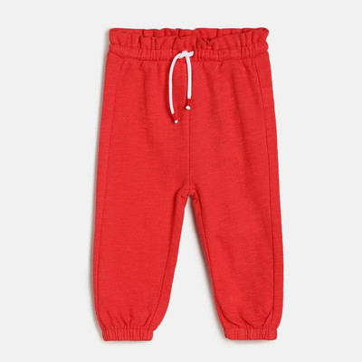 MINI KLUB Track Pant For Baby Girls(Red, Pack of 1)