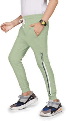 STAG & ZOE Track Pant For Boys(Green, Pack of 1)