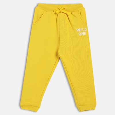 MINI KLUB Track Pant For Baby Boys(Yellow, Pack of 1)