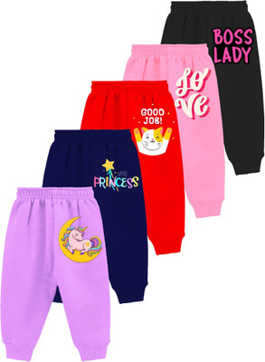 MINI MYN Track Pant For Baby Girls(Multicolor, Pack of 5)