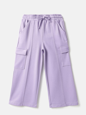 United Colors of Benetton Track Pant For Girls(Purple, Pack of 1)