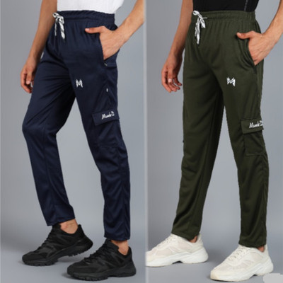 mank D Solid Men Blue, Olive Track Pants