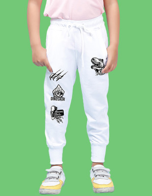 Nusyl Track Pant For Boys(White, Pack of 1)