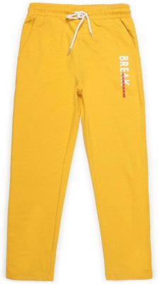 PROVOGUE Track Pant For Boys(Yellow, Pack of 1)