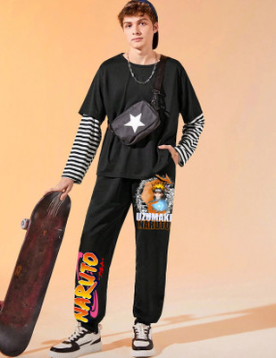 CRAZYINK Track Pant For Boys(Black, Pack of 1)