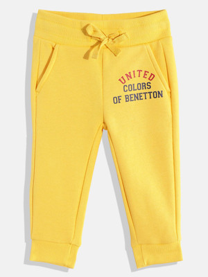 United Colors of Benetton Track Pant For Baby Boys(Yellow, Pack of 1)