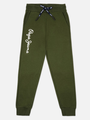 Pepe Jeans Track Pant For Boys(Green, Pack of 1)