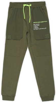 PROVOGUE Track Pant For Boys(Green, Pack of 1)