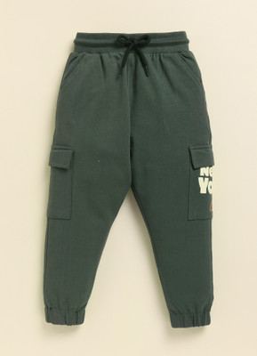 CRAZYPENGUIN ELITE Track Pant For Boys(Dark Green, Pack of 1)