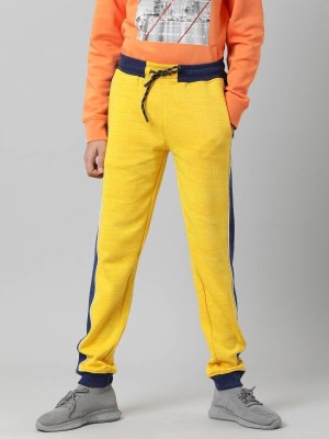 INDIAN TERRAIN Track Pant For Boys(Yellow, Pack of 1)