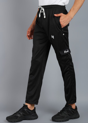 mank D Printed Men Black Track Pants