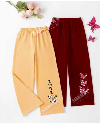 Mishti Fashion Track Pant For Baby Girls(Red, Beige, Pack of 2)