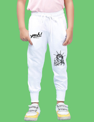 Nusyl Track Pant For Boys(White, Pack of 1)