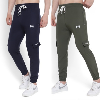 mank D Self Design Men Black Track Pants