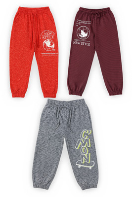 Luay Track Pant For Boys(Red, Grey, Pack of 3)