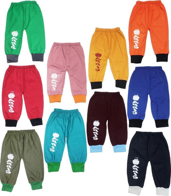 BobbleKids Track Pant For Baby Boys & Baby Girls(Multicolor, Pack of 10)