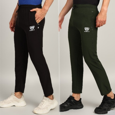 mank D Solid Men Black, Olive Track Pants