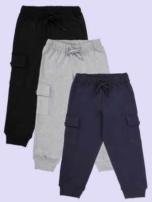 KiddoPanti Track Pant For Boys(Multicolor, Pack of 3)