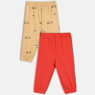 MINI KLUB Track Pant For Baby Boys(Brown, Pack of 2)