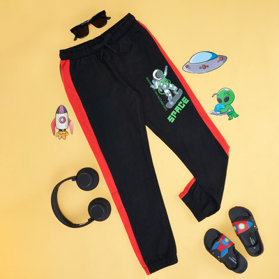 Pantaloons Junior Track Pant For Boys(Black, Pack of 1)