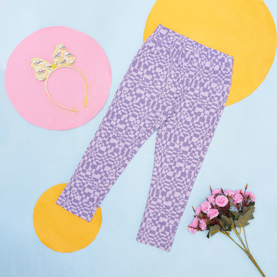 Pantaloons Junior Legging For Girls(Purple Pack of 1)