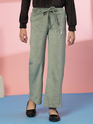 Albion Track Pant For Baby Girls(Light Green, Pack of 1)